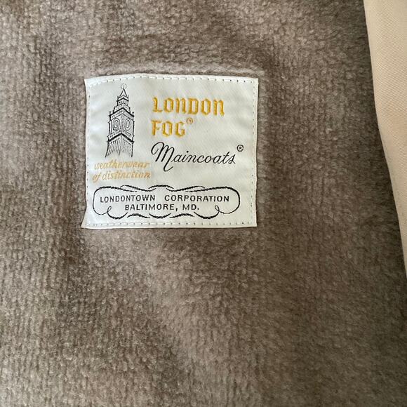 Trench Coat vintage London fog with zipper lined insert woman’s 14 petite - Picture 6 of 7